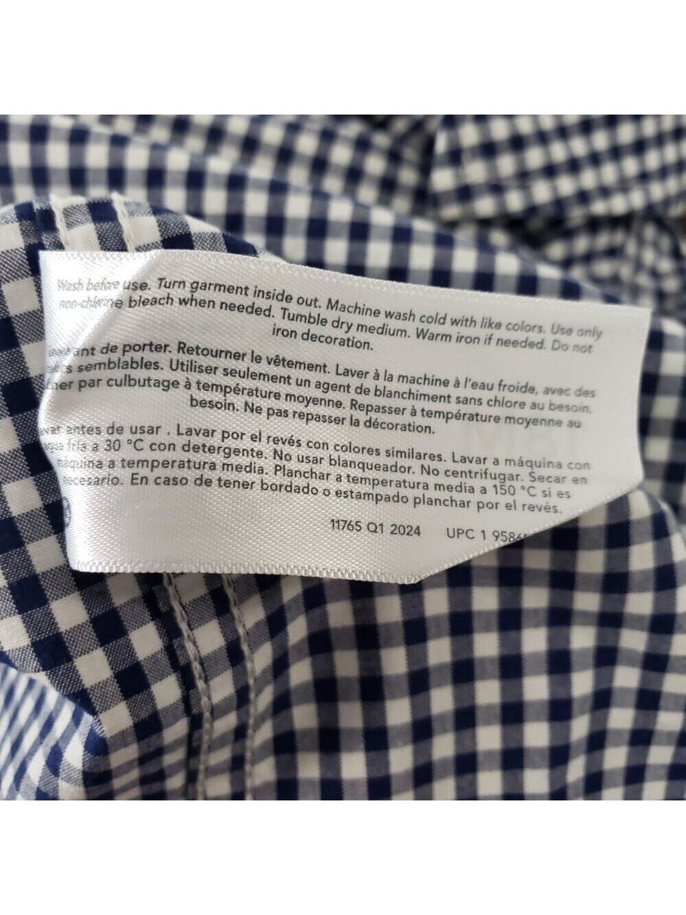 OshKosh Boys 18M Blue Gingham Button Up Shirt Short Sleeve - Picture 6 of 8
